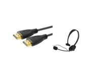 eForCity 6Ft HDMI Cable M M 1080p Black Live Game Headphone Headset W Mic For Microsoft xbox 360