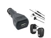 eForCity Black AC Charger Adapter Black Headset Compatible with Samsung Galaxy S3 SIII i9300 i9500 S4