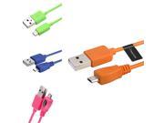 eForCity 4X 3ft 1M Micro USB Sync Data Charger Cable for Samsung Galaxy S2 S3 i9100 i9300 Hot Pink Orange Green Sky Blue