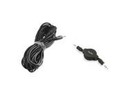 eForCity 25ft Black 3.5mm Stereo Plug to Jack Extension Cable M F Retractable 3.5mm M M Audio Cable Black Compatible With any audio output speaker devices