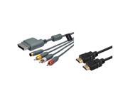 eForCity 6Ft HDMI Cable AV Composite S Video Cable for Microsoft xbox 360