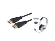 eForCity 3FT HDMI Cable M M Gold Premium Headset Microphone For Microsoft xBox360 Live