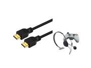 eForCity 3Ft HDMI AV Cable HDTV Slim Headset Microphone Compatible With Xbox360 Xbox 360