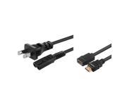 eForCity 3FT High Speed HDMI Cable M F Extension with FREE US 2 Prong Power Charger Cable Compatible with Sony PlayStation PS4