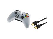 eForCity White Controller silicone Case with FREE 3FT Black High Speed HDMI Cable M M Compatible with Xbox One