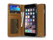 Apple iPhone 6 Plus 6s Plus Case CobblePro Stand Genuine leather Fabric ID Credit Card Slot Case Cover Compatible With Apple iPhone 6 Plus 6s Plus Brown