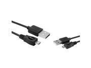 eForCity 2 Packs of Black Micro USB 2 in 1 Cables For Samsung Galaxy S4 S IV i9500 10FT 6FT