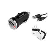 eForCity Black AC Wall Car Charger Adapter 10FT 10 Micro USB Cable For Samsung Galaxy S5 SV S3 i9300 Note 2 3