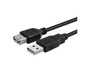 eForCity USB 2.0 Type A to A Extension Cable M F 15 FT 4.6 M Black