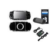 eForCity Crystal Hard Case Cover LCD Screen Protector Travel Charger For Sony PSP 1000