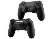 eForCity 2 Pack Black Silicone Controller Case Compatible with Sony PlayStation PS4