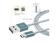 eForCity Reversible Micro USB Cable 3FT Gray Silver