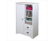 South Shore Fundy Tide Armoire with Drawers in Pure White