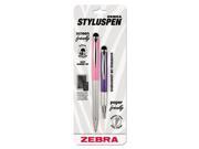 StylusPen Telescopic Ballpoint Pen Stylus Black Ink Violet Pink Barrel 33672