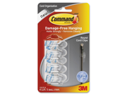 Command Cord Clip Round 1 5 w Adhesive Clear 4 Pack