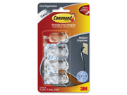 Command Cord Clip Medium 3 8 w Adhesive Clear 4 Pack