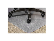 Lorell 25754 PlushMat Chair Mat 60 Length x 46 Width x 0.13 Thickness Overall Vinyl Clear