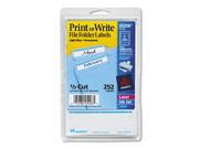 Avery Print or Write File Folder Labels 11 16 x 3 7 16 WE Light Blue Bar 252 Pack