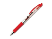 Retractable Gel Pen .7mm Clear Barrel Red