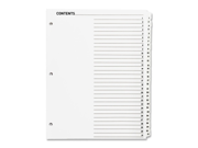 Index Dividers w TOC Page 1 31 31 Tab ST 11 x8 1 2 White