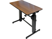 Ergotron WorkFit D Sit Stand Desk Walnut Surface