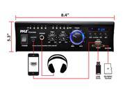 PyleHome Mini 2x120 Watt Stereo Power Amplifier with USB SD Card Readers AUX CD Inputs LED Display