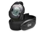 Pyle Bluetooth Fitness Heart Rate Monitoring Watch with Wireless Data Transmission and Sensor Black