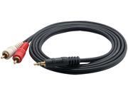 PylePro PCBL42FT6 12 Gauge 6Ft RCA Male To 3.5mm'' Male Cable PylePro PCBL42FT6 12 Gauge 6Ft RCA Male To 3.5mm'' Male Cable