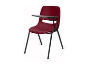 Burgundy Ergonomic Shell Chair with Left Handed Flip Up Tablet Arm