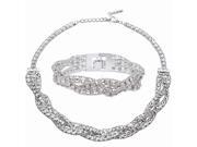 JA-ME Swarovski Crystals w/ Design Beaded 16 Necklace and 7 Matching Bracelet