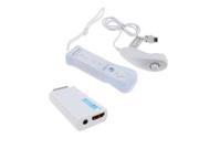IMAGE Wii to HDMI 720p 1080p Upscaling Converter Built in Motion Plus Remote Nunchuck Controller For Wii White