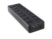AGPtek NW0001 3 Professional USB 3.0 7 Port Hub with 5V 2A Power Adapter USB 2.0 Compatible