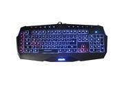 AGPtek Illuminated Gaming Keyboard 3 Color LED Multimedia Illuminated Backlit Gaming USB Wired Keyboard with 6 Macro Keys 6 Programmable G keys Marco Keys