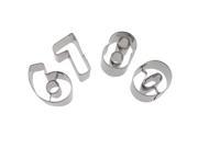9pcs Number Graphic Pattern Metal Cookie Cutters Classic Shapes Cake Mold Pastry Cutter