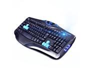 USB Wired Ergonomic Professional Gaming Keyboard w Blue LED Backlight for Desktop PC Computer Laptop Notebook 104 Keys