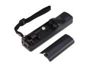 Black Built in Motion Plus Remote Nunchuck Controller For Wii Silicone Case Wrist Strap