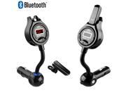Wireless Bluetooth Headset with FM Transmitter Car Kit with USB Headset Charging Dock Dual USB Ports Playback Controls and Hands Free Calling Works with Apple