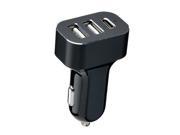 Type C Car Charger 26W Auto Charger 3 Port with Type C Standard USB Port