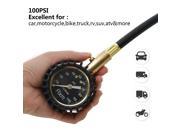 100 PSI High Precision Car Motocycle Tire Air Pressure Gauge with valve caps Accurate Heavy Duty Dial