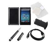 Google Nexus 7 Basic Combo Package W/black Hard Back Case, Screen Protector Film Guard, Micro USB Data Cable, USB Rubberized Car Charger Adapter (3000 Mah) , & B