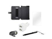Amazon Kindle Fire Essential Professional Bundle Package w/ Zenus Brown Leather Case Stand, Stylus, Screen