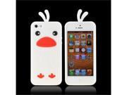 White Duck Apple Iphone 5 Rubbery Soft Silicone Skin Case