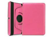 Pink Faux Leather Case Stand W/ Rotatable Shield For Amazon Kindle Fire HD