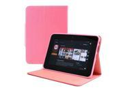 Hot Pink/ Baby Pink Faux Leather Diary Flip Case w/ ID Slots Bill Fold & Magnetic Closure for Amazon Kindle Fire HD 7 2013