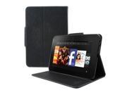 Black Faux Leather Diary Flip Case w/ ID Slots Bill Fold & Magnetic Closure for Amazon Kindle Fire HD 8.9 2
