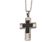 Genuine Chisel  Necklace. Stainless Steel Black Carbon Fiber