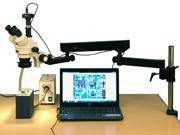 3.5X-180X Fiber Ring Articulating Zoom Stereo Microscope + 3MP Digital Camera