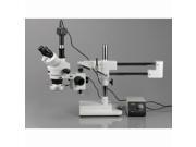 3.5X-90X Boom Stand Stereo Microscope w 80-LED Ring Light + 5MP Digital Camera