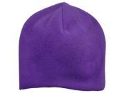 Soft Fleece Winter Beanie Hat Solid Color Ski Skull Caps - Purple