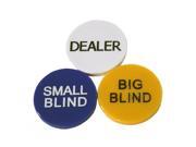 This is a dealer button, little blind button and big blind button for Texas Hold em Poker